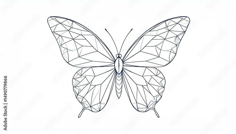 Obraz premium Geometric Butterfly Illustration.