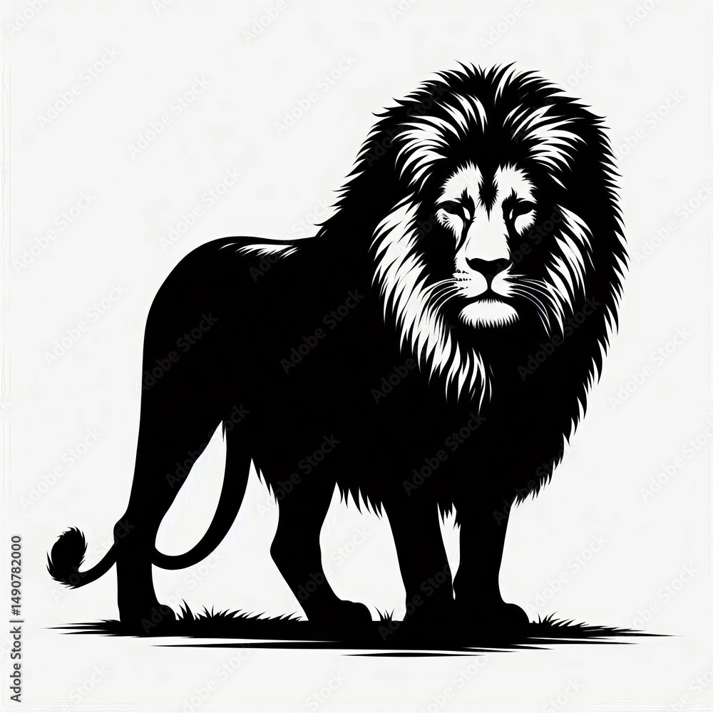Fototapeta premium lion silhutee