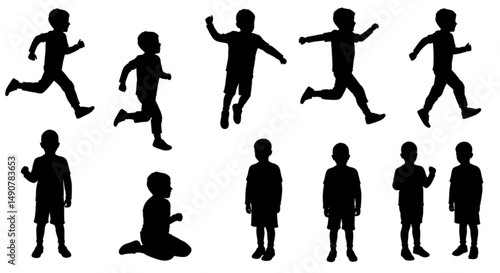 Vector silhouette of boy.

