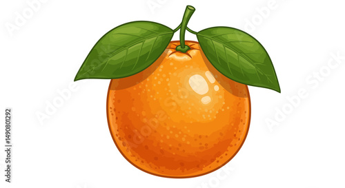 Vibrant Oval Orange with Lush Green Leaves