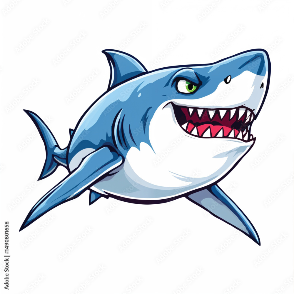 shark cartoon isolated on white shark cartoon isolated on white