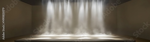 A minimalist waterfall installation.