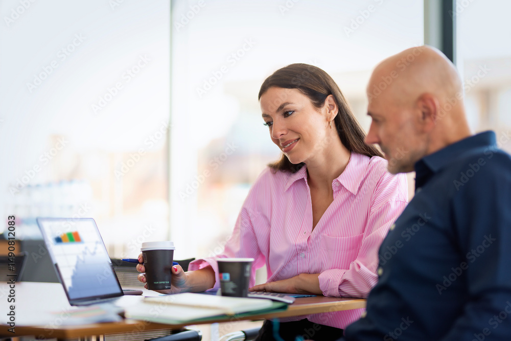 Fototapeta premium Business people working in a modern office
