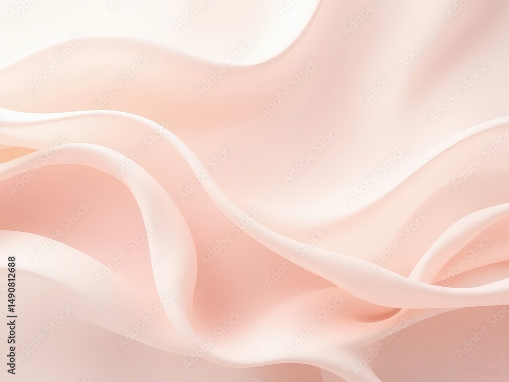 Fototapeta premium Soft pastel waves create an elegant abstract background with subtle light gradients.