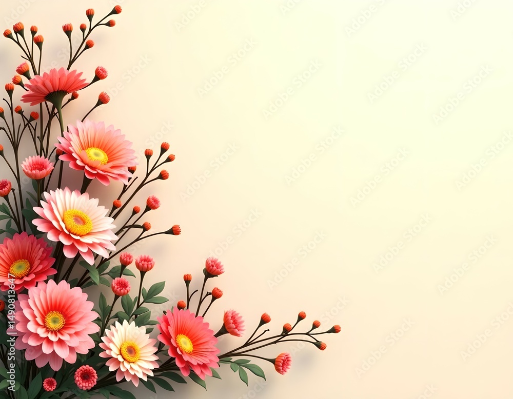 Fototapeta premium Floral background / card