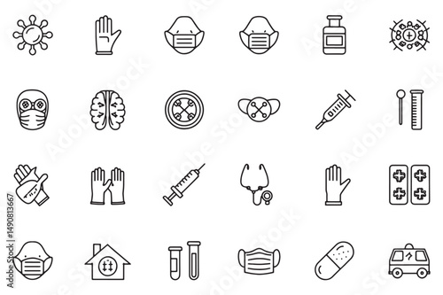 Black and White Medical Symbols Bundle