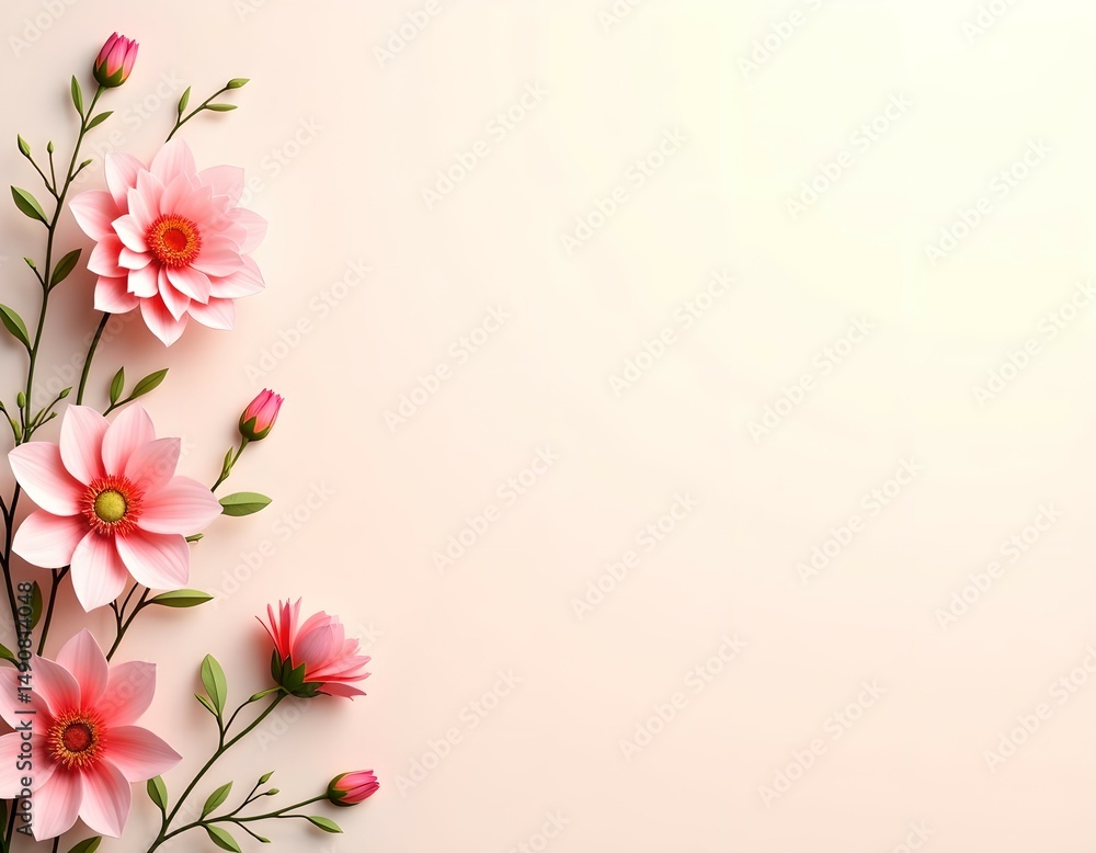 Fototapeta premium Flowers frame card