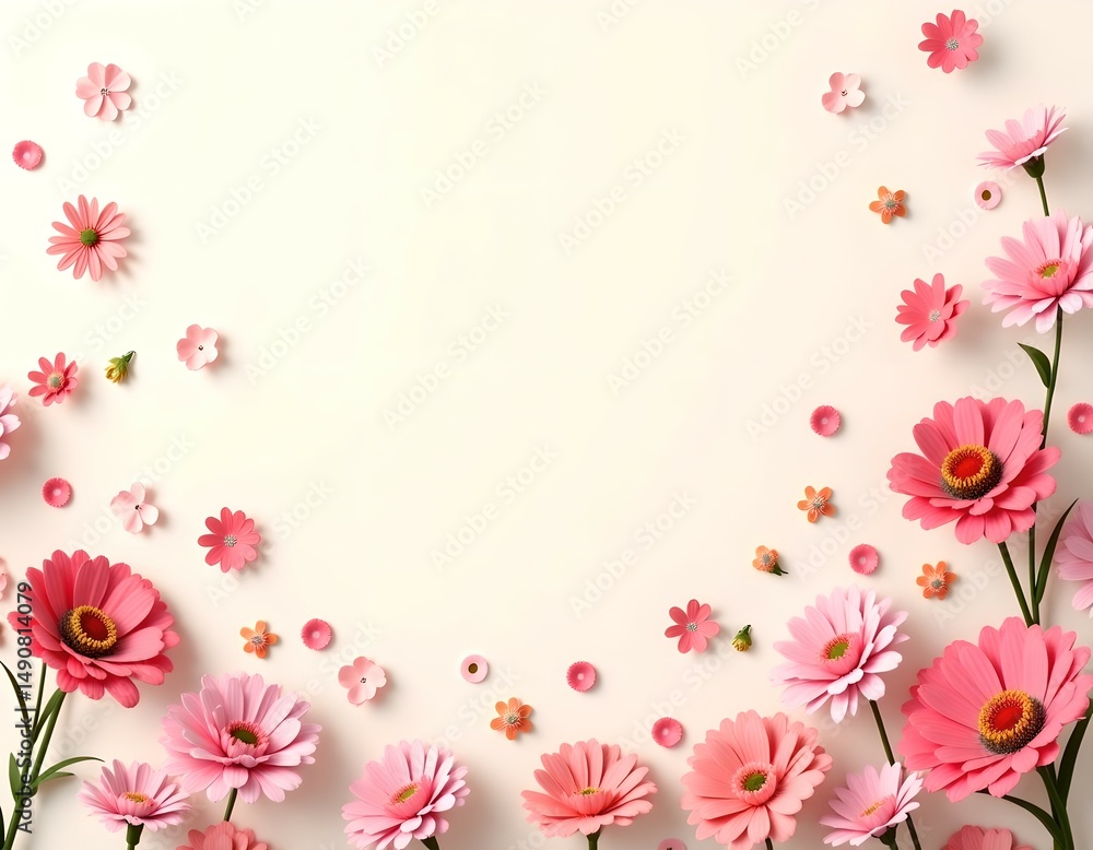 Naklejka premium Flowers frame card