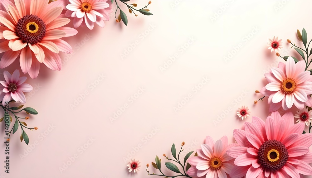 Fototapeta premium Flowers frame card