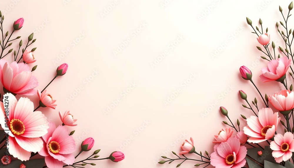 Naklejka premium Flowers frame card