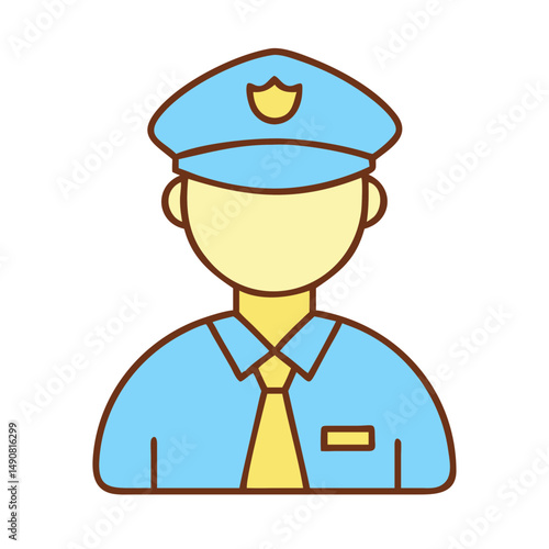 Customs officer icon on transparent background in simple style  