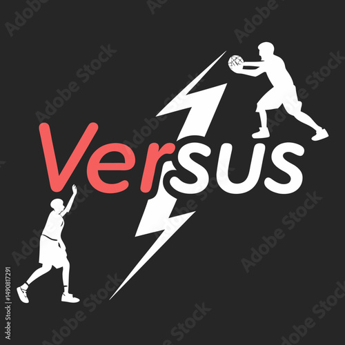 Intense Basketball Game Showdown Versus Match Graphic Design