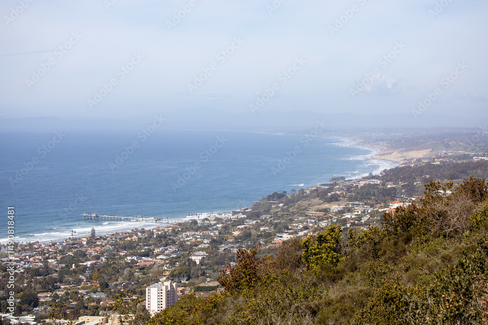 The San Diego coast and pacific ocean view from Mount Soledad. The San Diego coast and pacific ocean view from Mount Soledad.