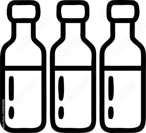 vials vector icon line art outline on white or transparent background