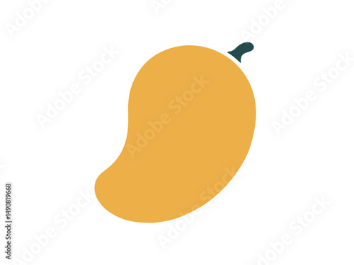 Ripe Mango, Isolated on White Background for Food Photography.