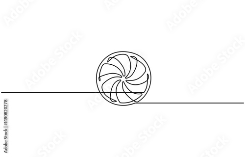Continuous line drawing Origami paper windmill icon vector illustration concept, Continuous line drawing Origami paper Pinwheel icon vector illustration.