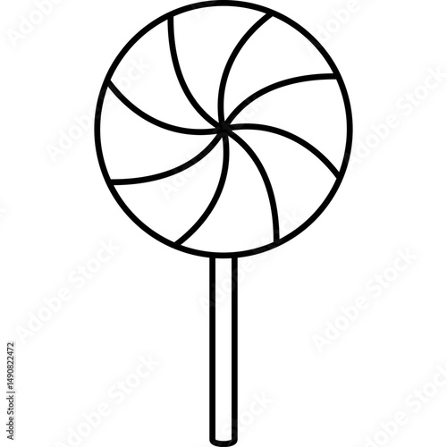 Minimalist Candy Design of a Sweet Lollipop Icon