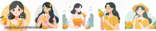 vector of a young man eating bread