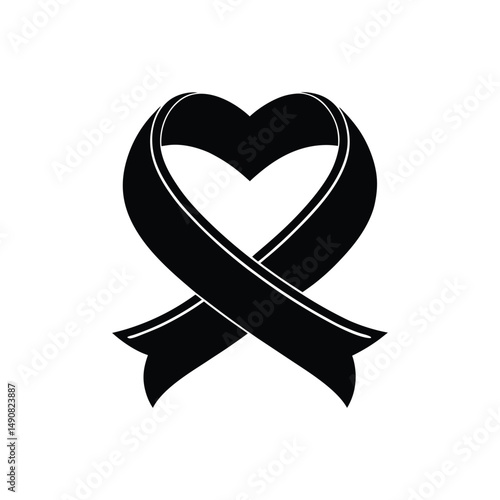 heart ribbon silhouette