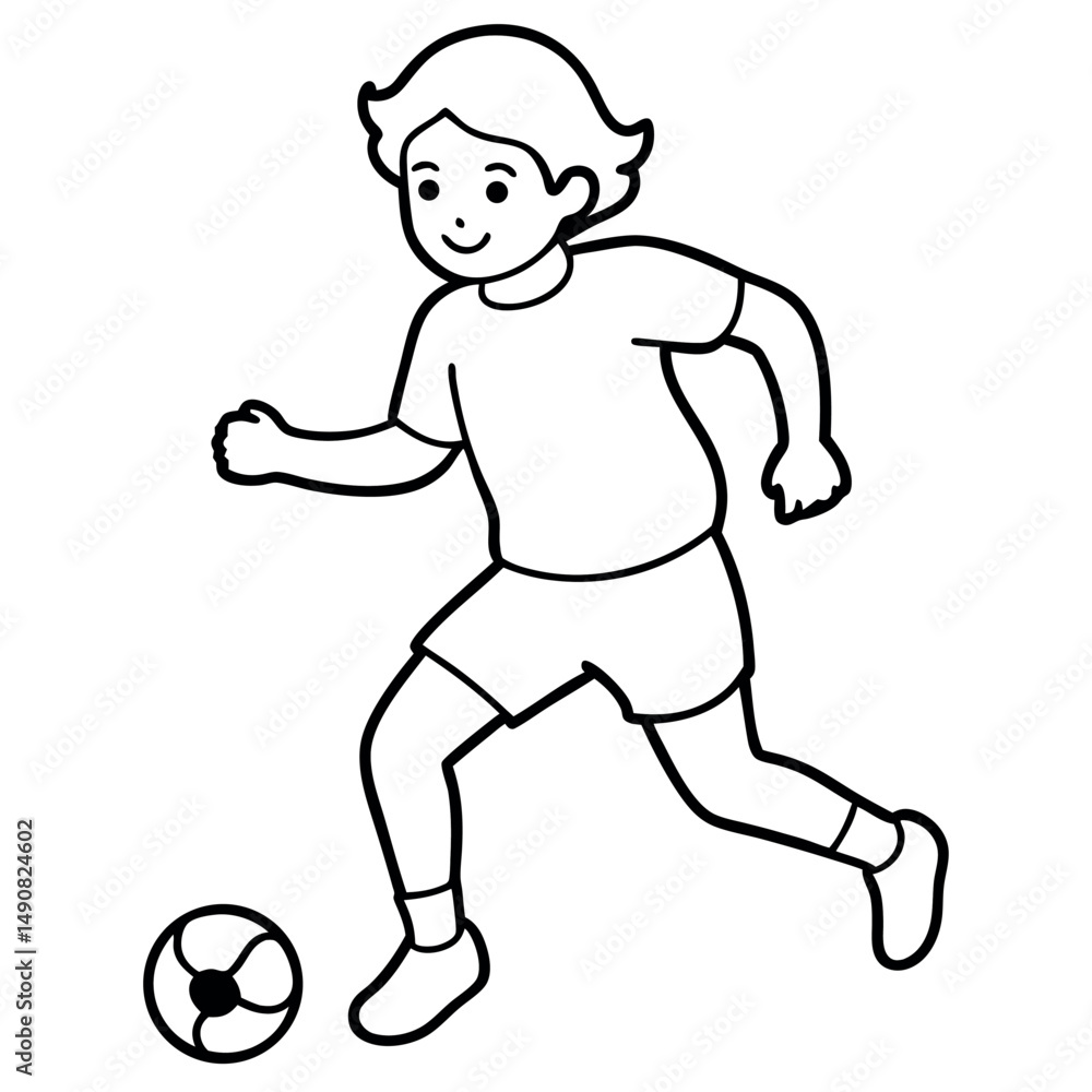 child who play football vector illustration. child who play football vector illustration.