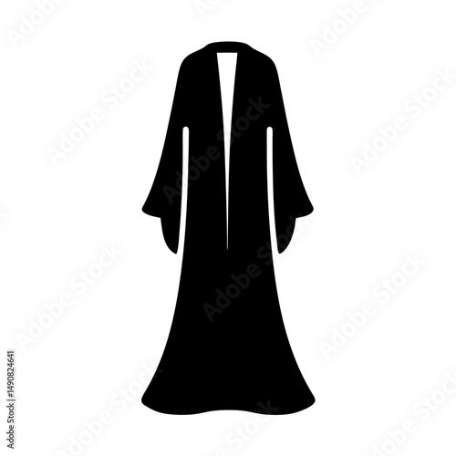 Black abaya robe silhouette, a symbol of modest fashion and tradition