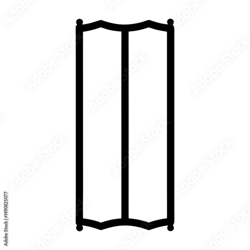 Stylized Illustration of a Classic Wardrobe Silhouette with Elegant Design