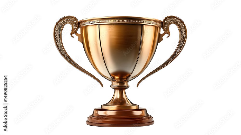 Glorious Golden Trophy with Ornate Handles on a Wooden Base Representing Achievement and Success Glorious Golden Trophy with Ornate Handles on a Wooden Base Representing Achievement and Success
