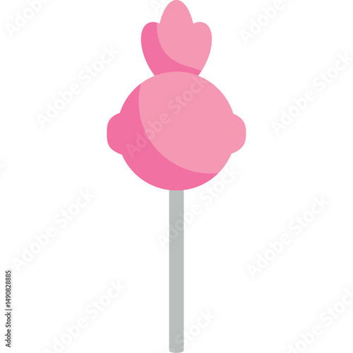 Minimalist Candy Design of a Sweet Lollipop Icon