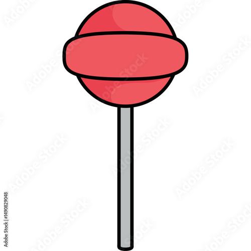 Minimalist Candy Design of a Sweet Lollipop Icon