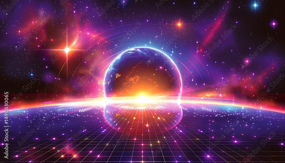 Obraz premium Futuristic Earth in Space