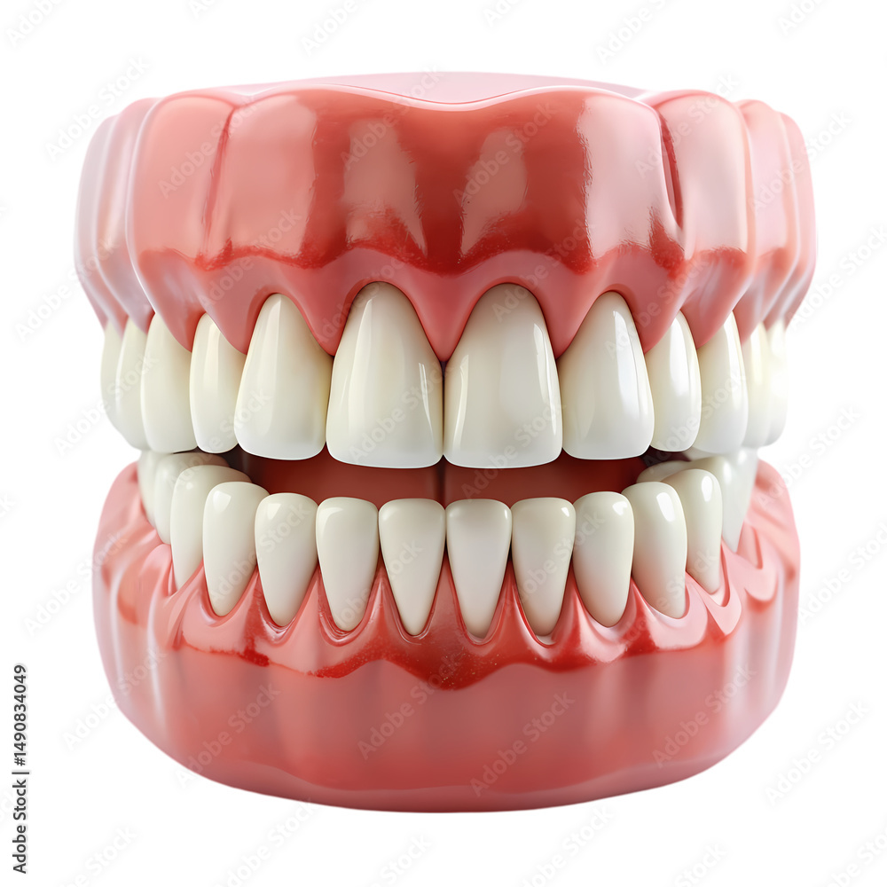 Obraz premium Perfect Smile Dental Model Teeth Gums Anatomy Guide isolated on transparent background