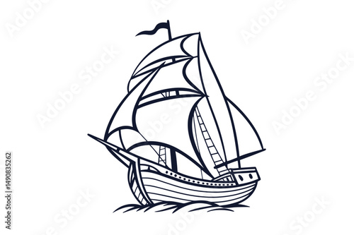 Ship vector art illustration. Ships, boats, cargo, logistics, transportation and shipping icons.  Ship silhouettes vector art illustration. ship logo icon vector.