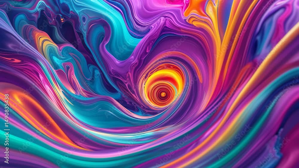 Vibrant Swirl: Mesmerizing Abstract Animation with Colorful Fluid Dynamics Vibrant Swirl: Mesmerizing Abstract Animation with Colorful Fluid Dynamics