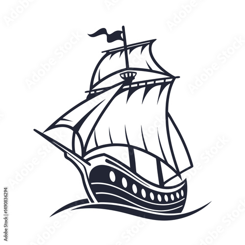 Ship vector art illustration. Ships, boats, cargo, logistics, transportation and shipping icons.  Ship silhouettes vector art illustration. ship logo icon vector.