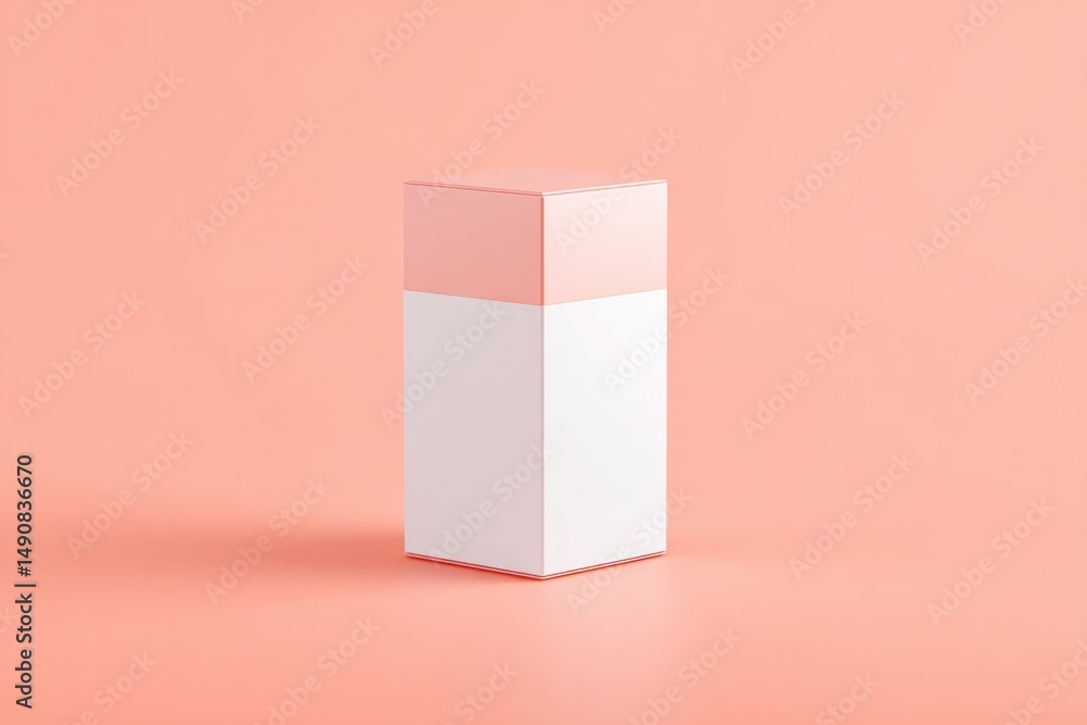 Obraz premium 3d-rendered product box stands symmetrical on solid-colored background with soft shadows