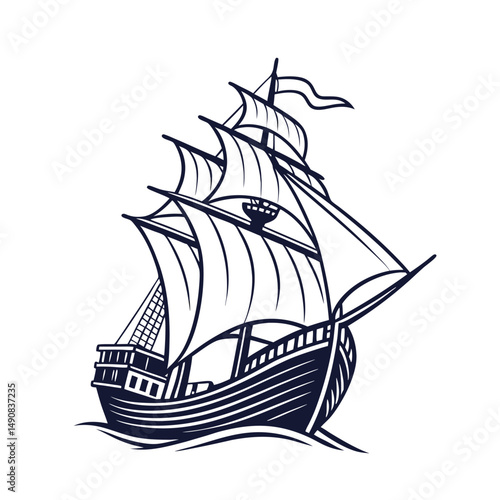 Ship vector art illustration. Ships, boats, cargo, logistics, transportation and shipping icons.  Ship silhouettes vector art illustration. ship logo icon vector.