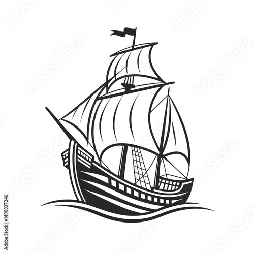 Ship vector art illustration. Ships, boats, cargo, logistics, transportation and shipping icons.  Ship silhouettes vector art illustration. ship logo icon vector.