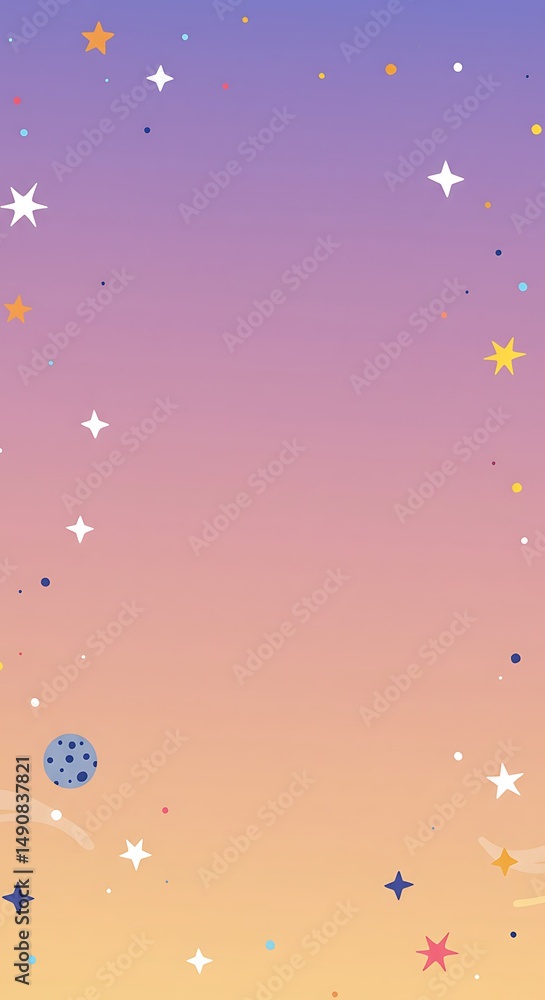 Pastel Galaxy: Dreamy Starry Night Illustration Pastel Galaxy: Dreamy Starry Night Illustration