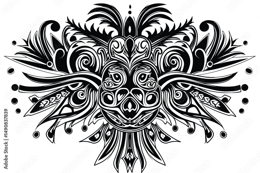 Obraz premium Ethnic ornament with floral elements. Good for interior design prints and decor.