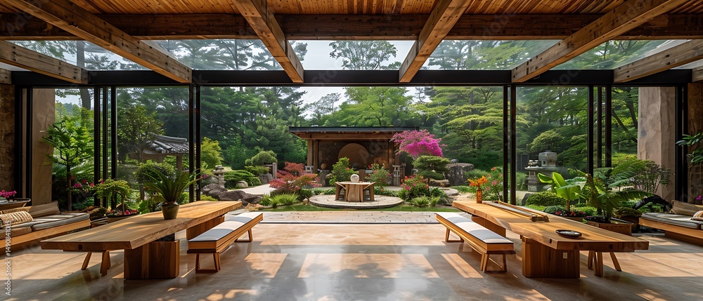 custom made wallpaper toronto digitalModern Japanese-style indoor garden room