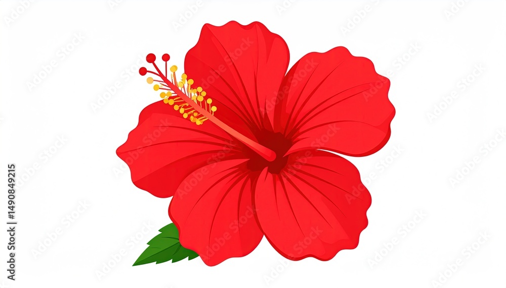 Obraz premium Red Hibiscus Flower Closeup.