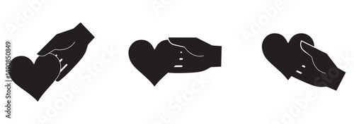 Heart in hand icon, Charity icon. Hand holding heart, love, compassion, giving, support, care, help, charity, kindness, altruism. eps 10