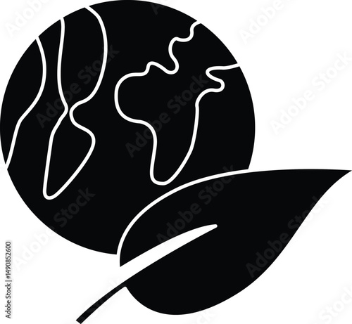 Glyph vector celebrating Environment Day, featuring eco-friendly elements like trees, leaves, and sustainable icons. Perfect for awareness campaigns, green initiatives, and environmental designs