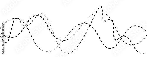 Abstract design featuring thin, elegant wave black lines flowing gracefully across a clean white background. The lines should appear delicate and dynamic, with smooth curves and varying opacity.