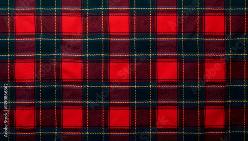 Buffalo Plaid. A large plaid, usually in a red and black color scheme. Often associated with lumberjacks and winter holidays. This style is popular in clothing designs, especially flannel shirts, as w