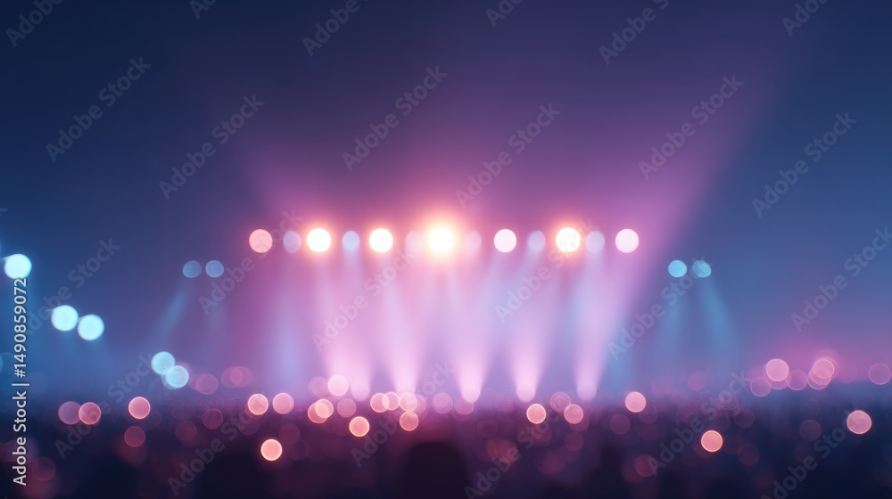 minimalist rock concert scene with blurred crowd in background minimalist rock concert scene with blurred crowd in background