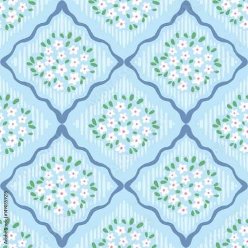 Colorful vintage floral fabric pattern for printing on fabrics, pillows, blankets, scarves.