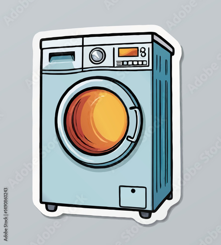 washing machine icon cartoon vector illustration