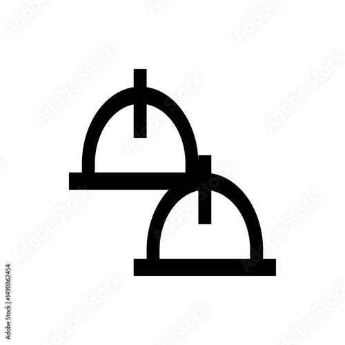Illustration of two black stylized manat currency symbols stacked slightly offset on a white background