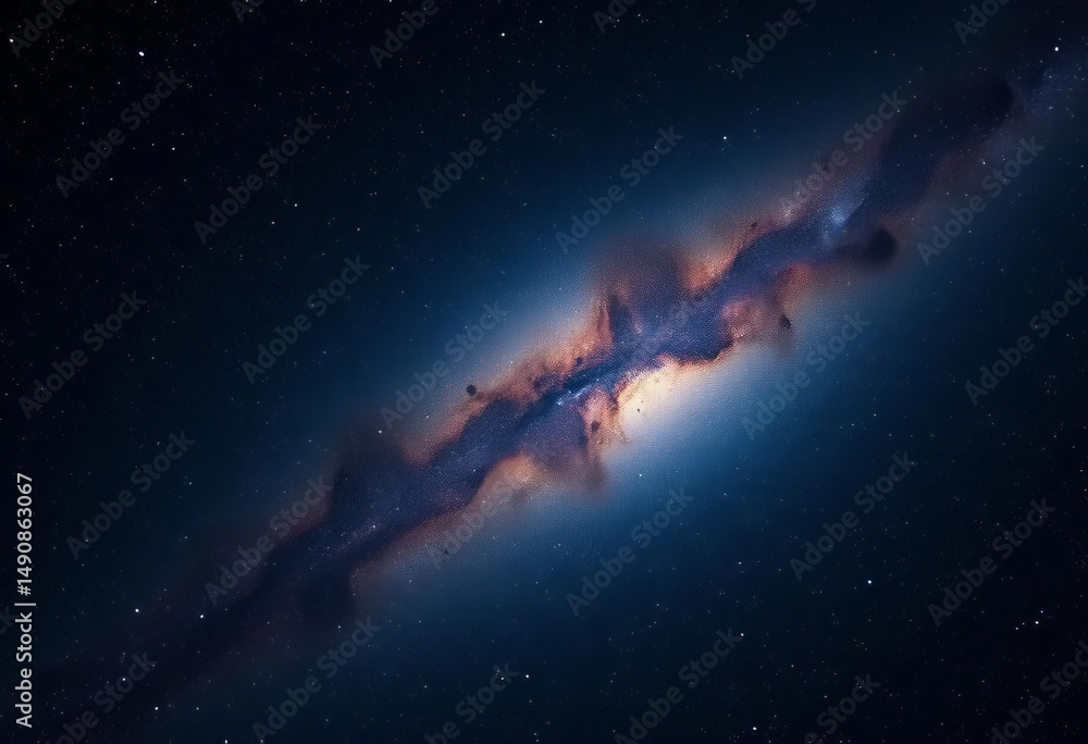 Fototapeta premium Vast Milky Way galaxy, stars blazing across black night sky, space exploration, milky way